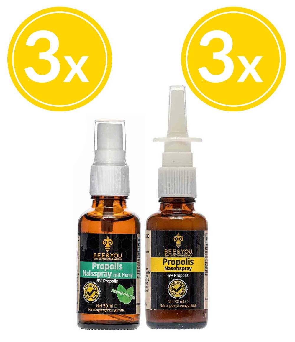 Propolis Nasenspray x 3 & Propolis Halsspray x 3